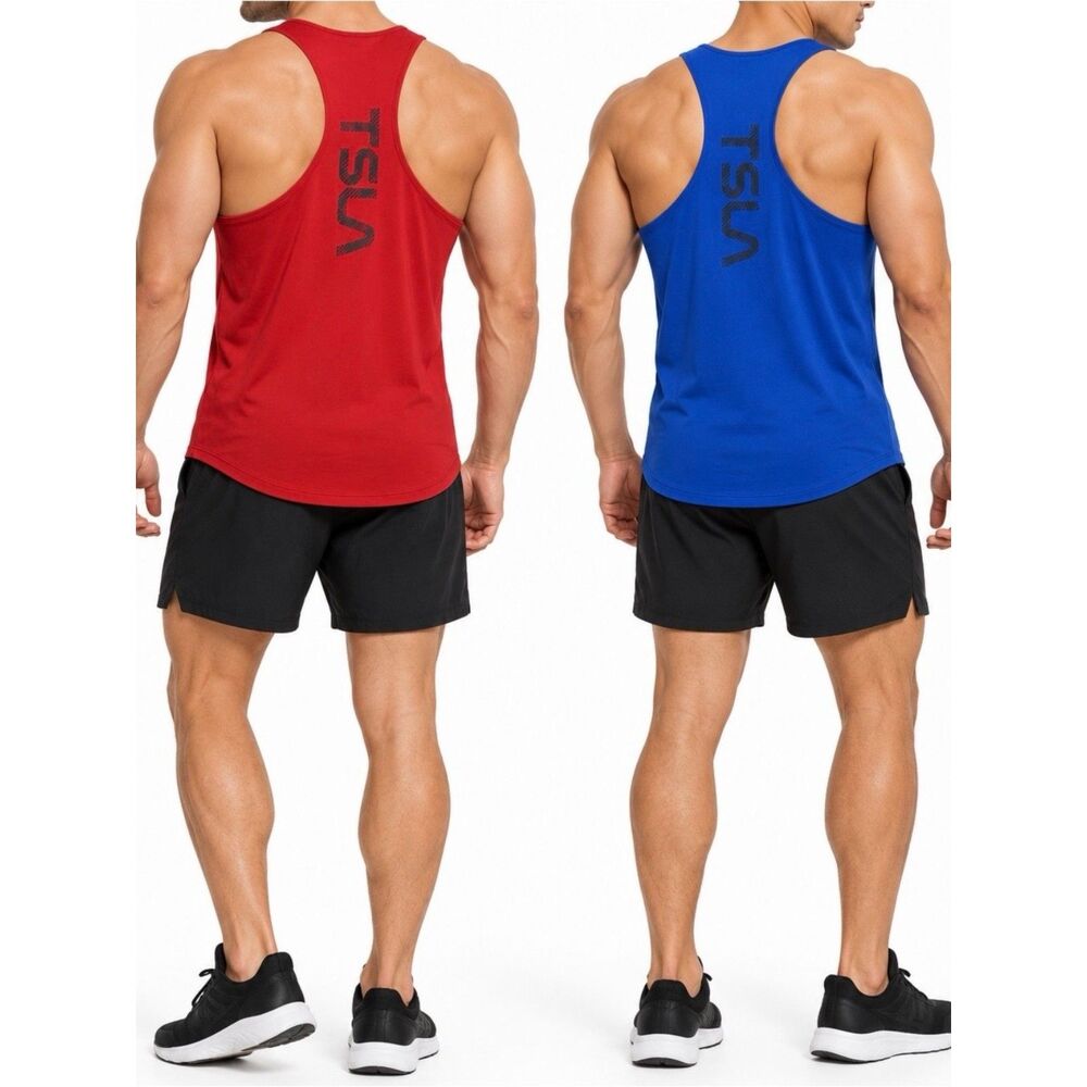 Tesla Men’s Performance Racerback Tank Tops (2-Pack) | Large
